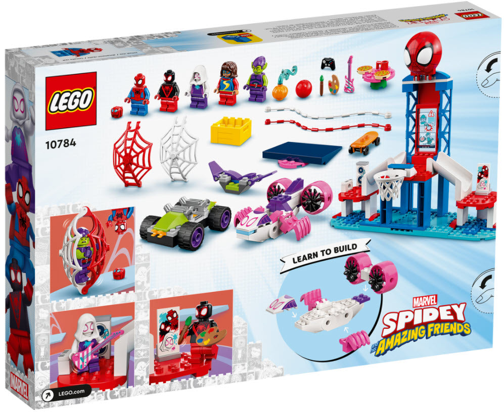 Box Rückseite: LEGO Super Heroes 10784 Spider-Mans Hauptquartier