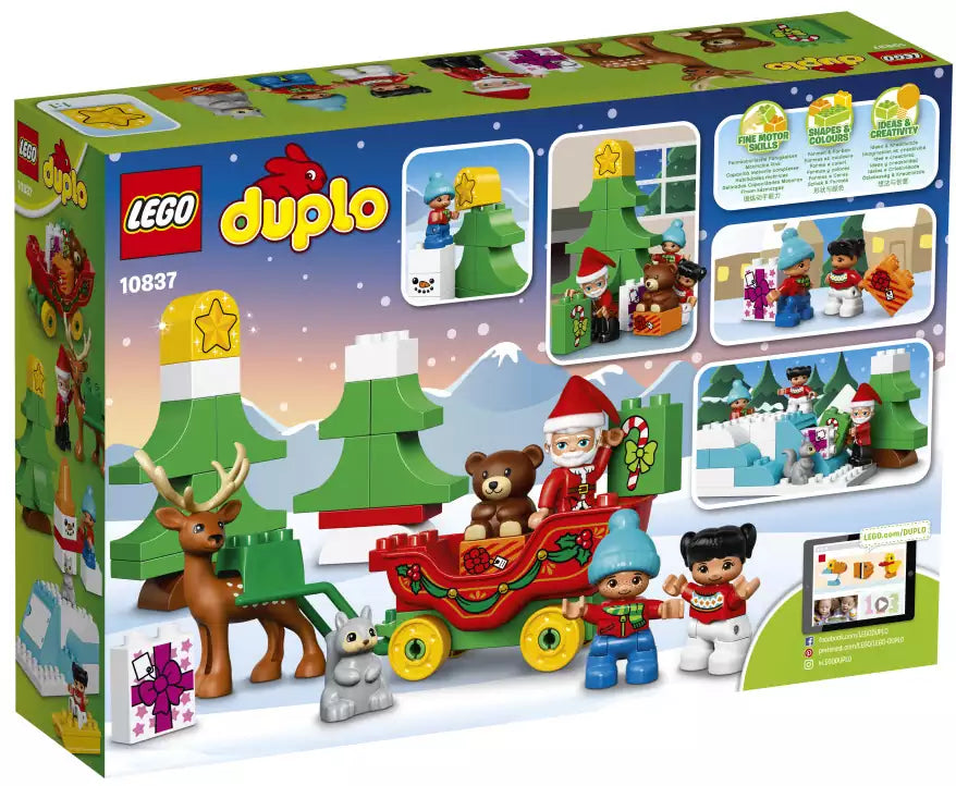 Box Rückansicht: LEGO DUPLO 10837 Winterspaß mit dem Weihnachtsmann