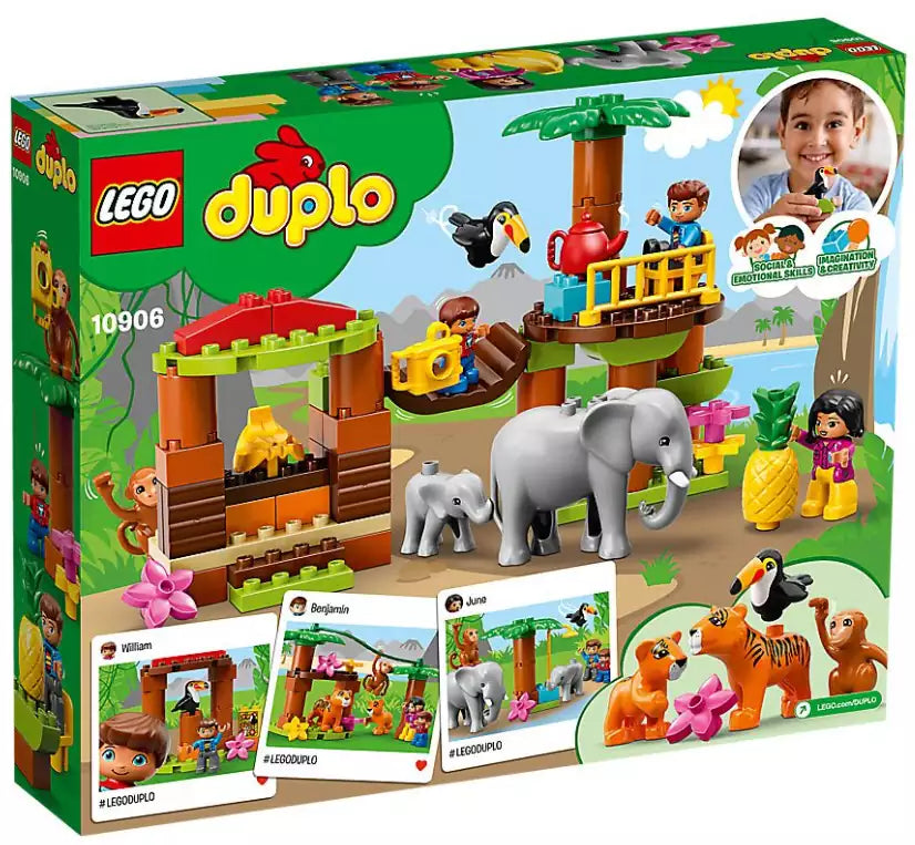 Box Rückansicht: LEGO DUPLO 10906 Baumhaus im Dschungel