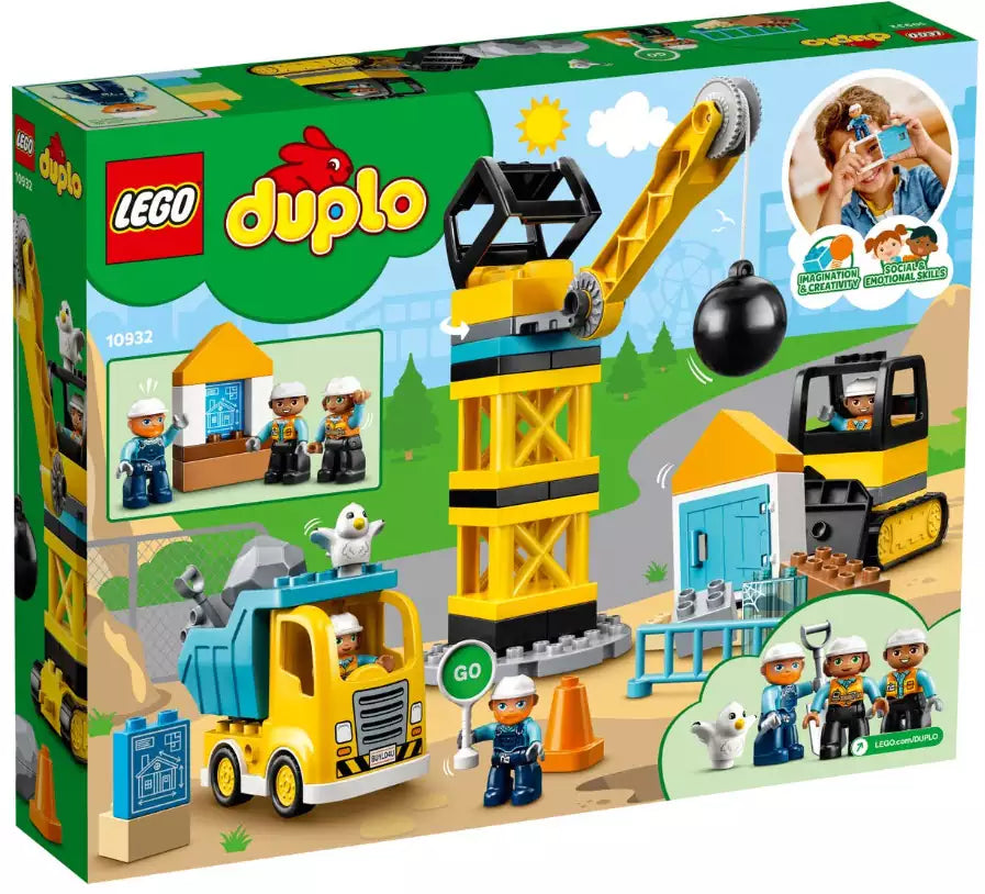 Box Rückansicht: LEGO DUPLO 10932 Baustelle mit Abrissbirne