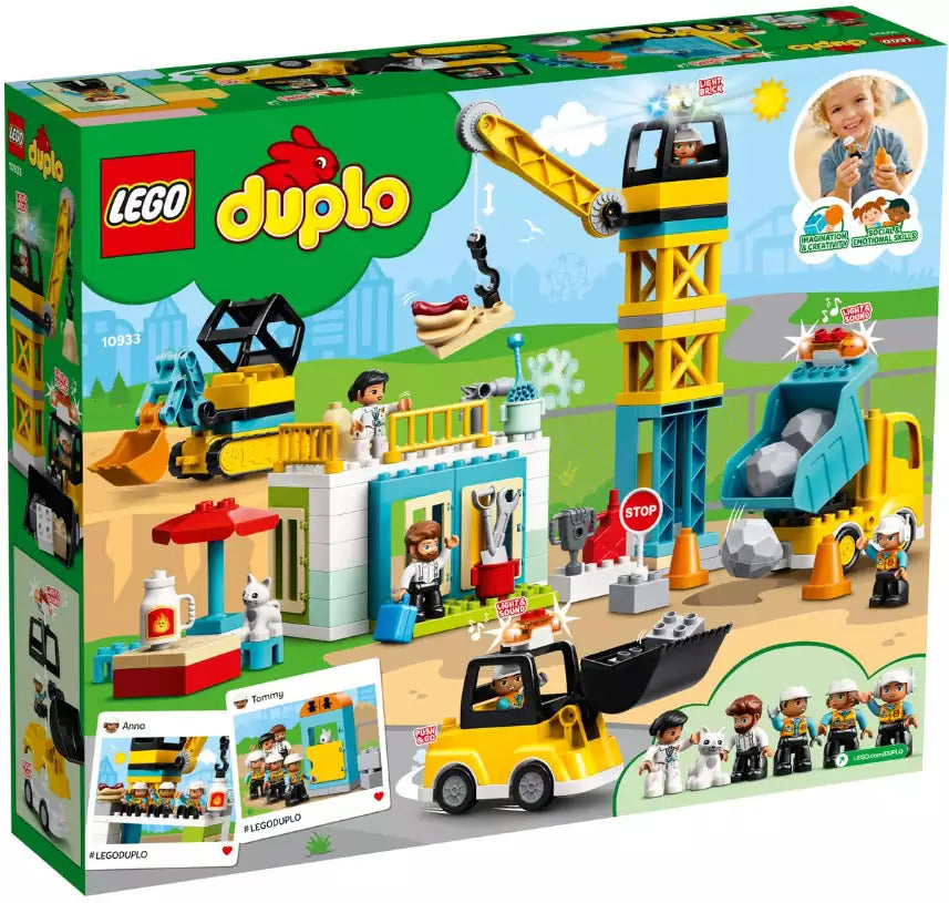 Box Rückansicht: LEGO DUPLO 10933 Große Baustelle mit Licht und Ton