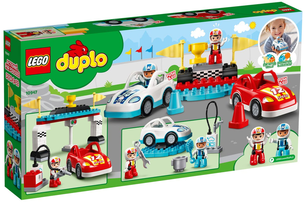 Box Rückansicht: LEGO DUPLO 10947 Rennwagen
