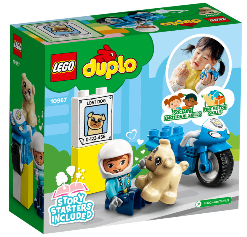 Box Rückseite: LEGO DUPLO 10967 Polizeimotorrad