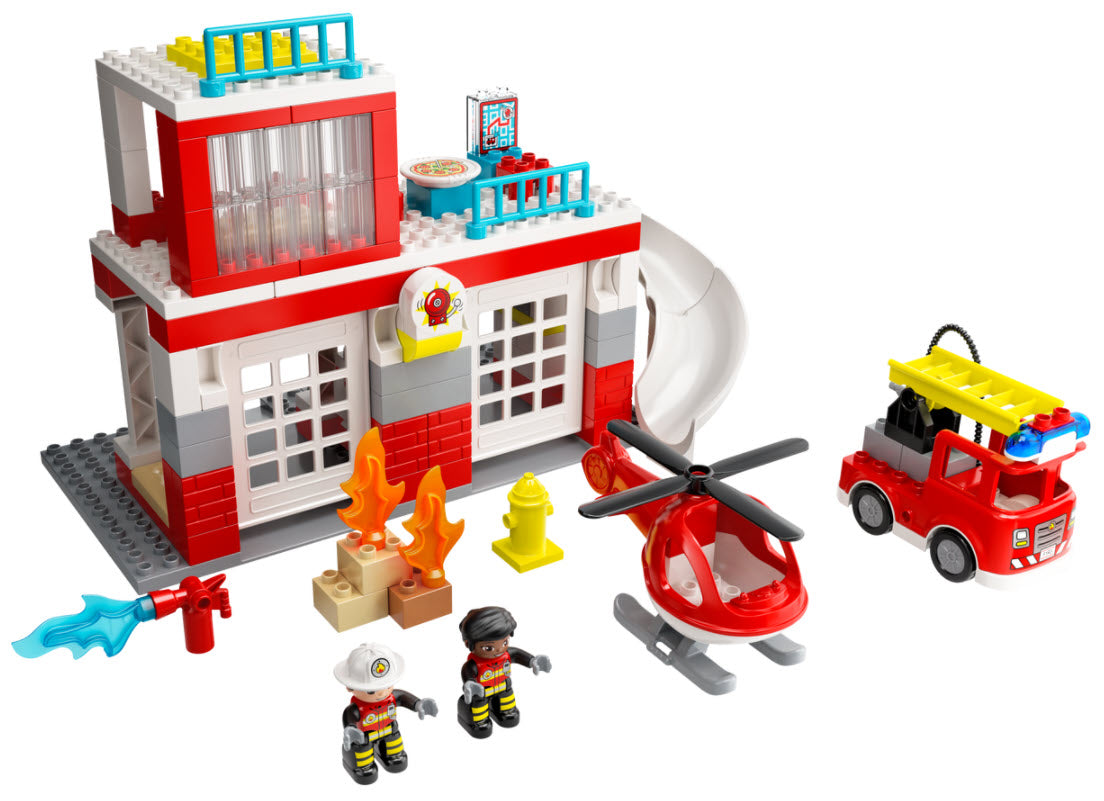 Inhalt: LEGO DUPLO 10970 Feuerwehrwache mit Hubschrauber