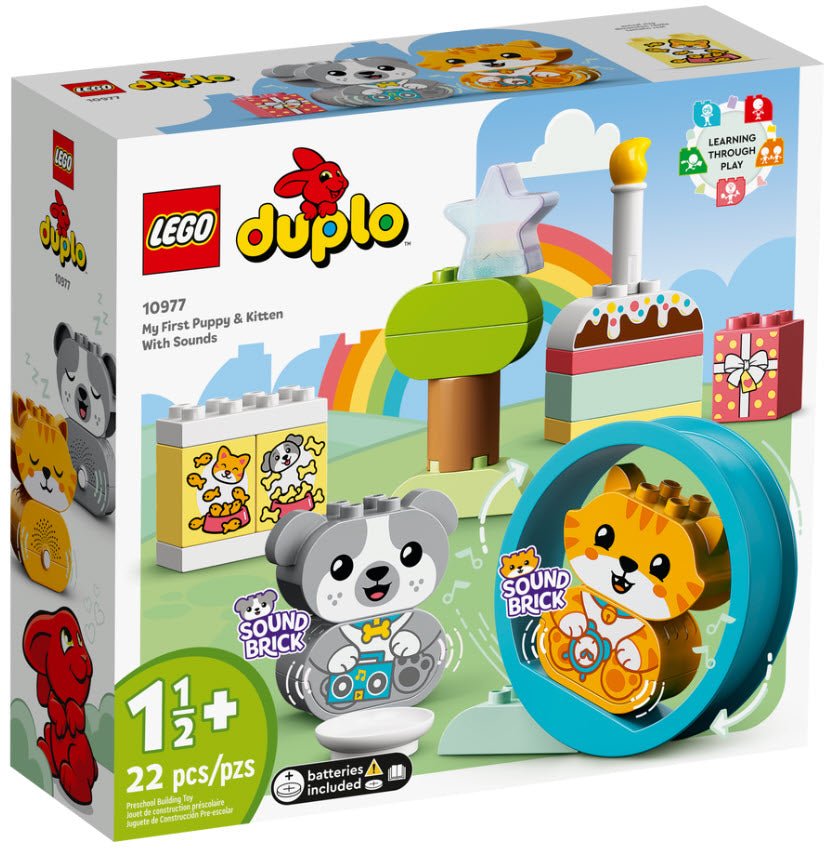 LEGO DUPLO 10977 Mein erstes Hündchen & Kätzchen – mit Ton
