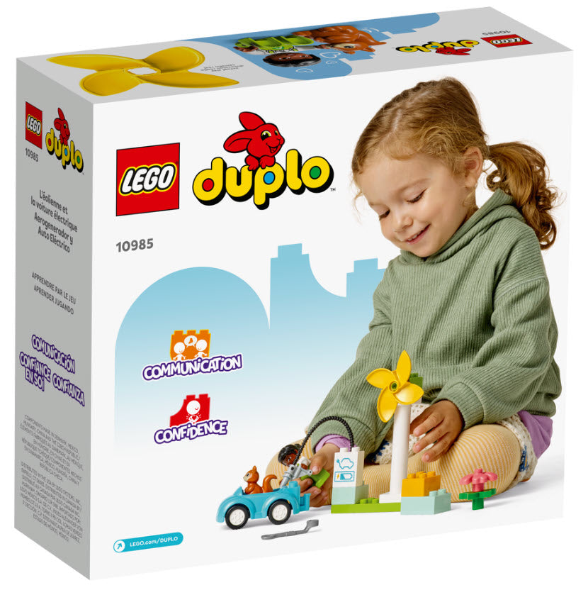 Box Rückseite: LEGO DUPLO 10985 Windrad und Elektroauto