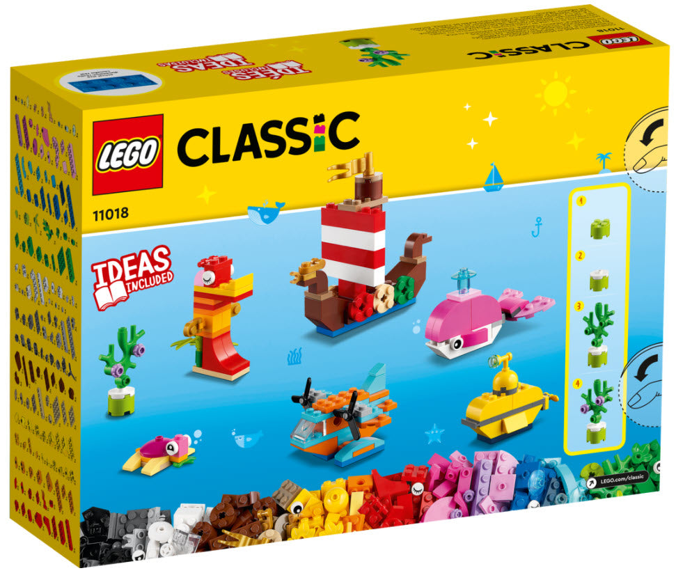 Box Rückansicht: LEGO Classic 11018 Kreativer Meeresspaß