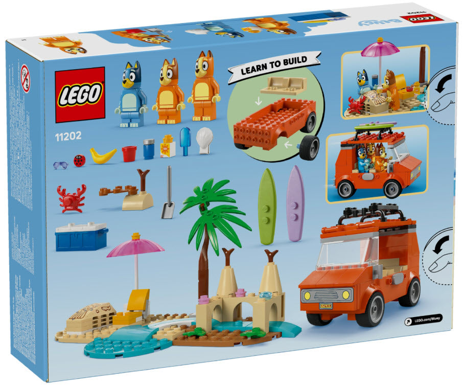 Box Rückseite: LEGO Bluey 11202 Blueys Strandausflug