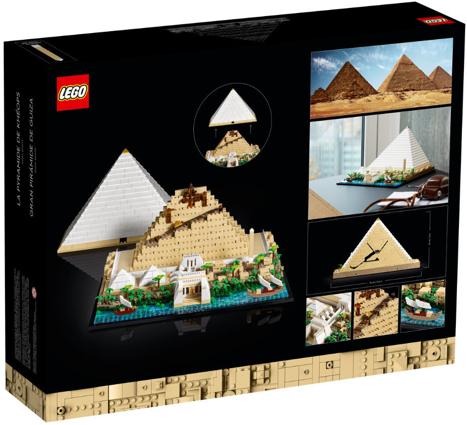Box Rückseite: LEGO Architecture 21058 Cheops-Pyramide