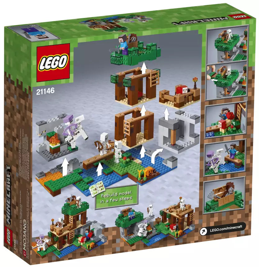 Box Rückansicht: LEGO Minecraft 21146 Die Skelette kommen!