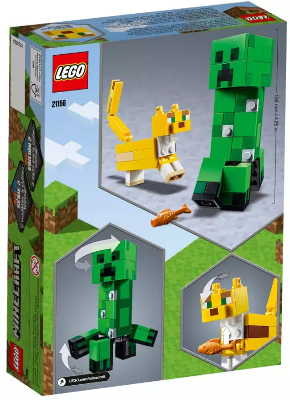 Box Rückansicht: LEGO Minecraft 21156 BigFig Creeper und Ozelot