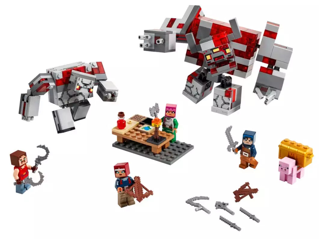 Inhalt: LEGO Minecraft 21163 Das Redstone-Kräftemessen