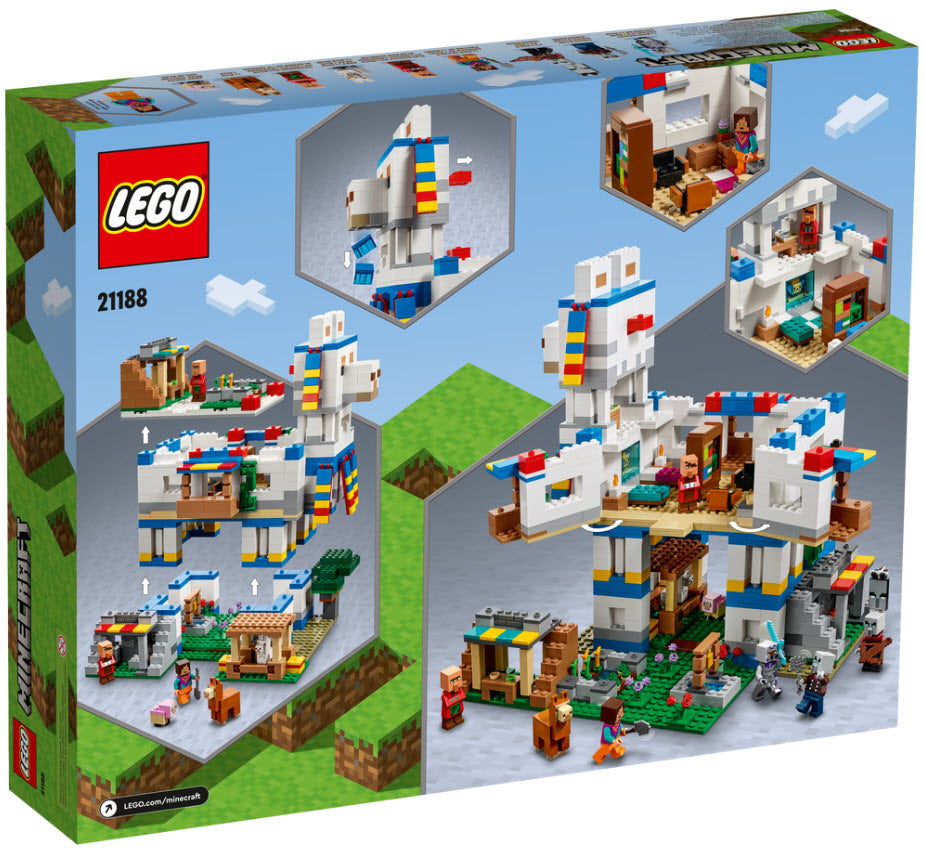 Box Rückseite: LEGO Minecraft 21188 Das Lamadorf