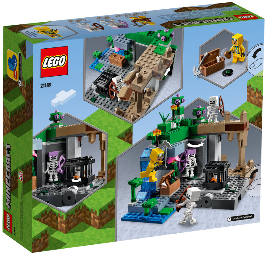 Box Rückseite: LEGO Minecraft 21189 Das Skelettverlies