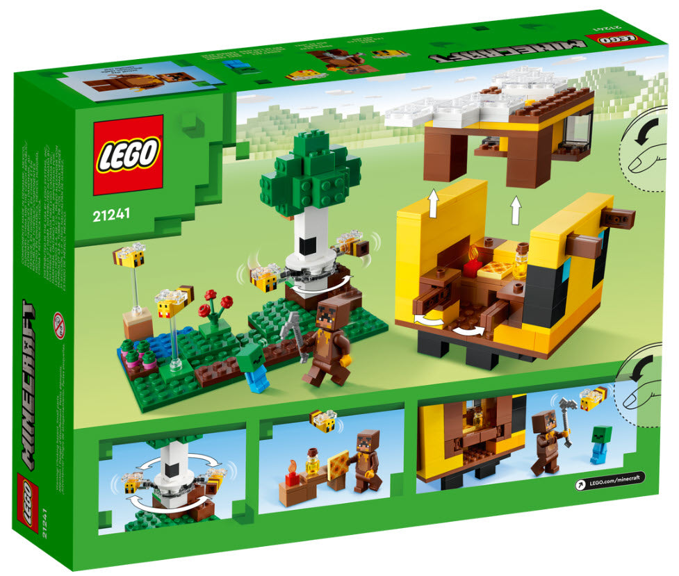 Box Rückseite: LEGO Minecraft 21241 Das Bienenhäuschen