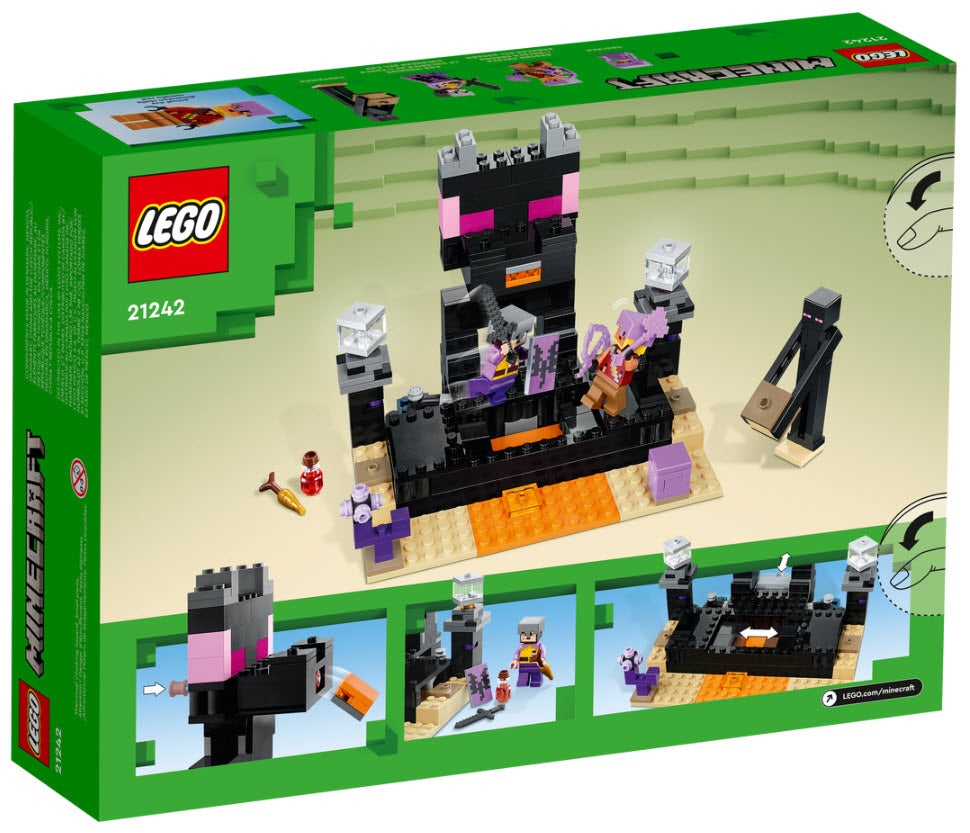 Box Rückseite: LEGO Minecraft 21242 Die End-Arena