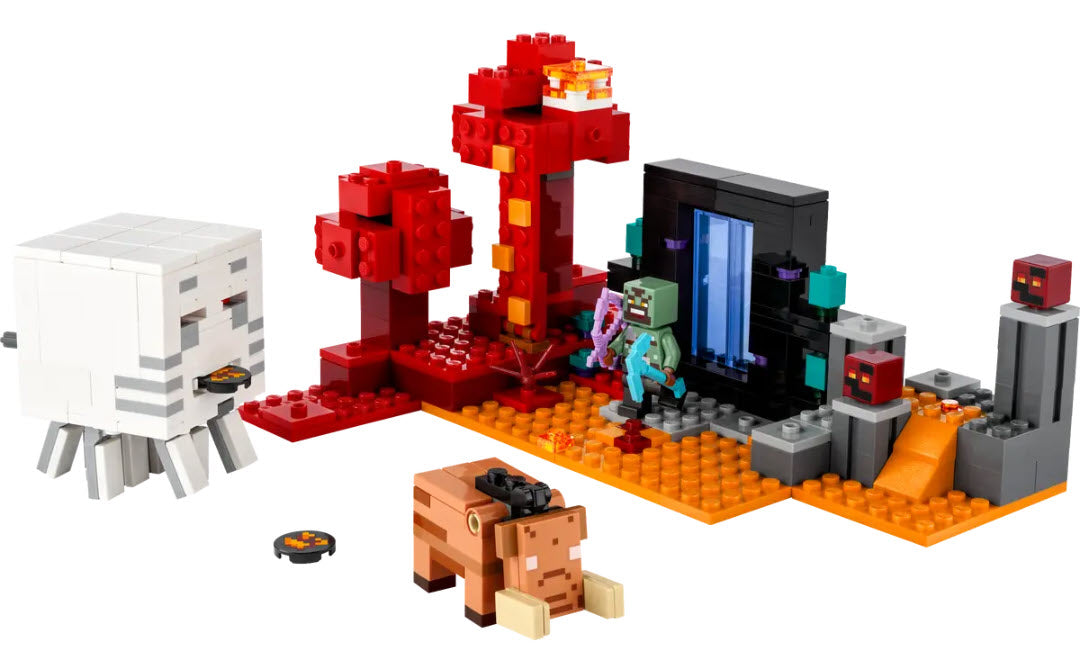 Inhalt: LEGO Minecraft 21255 Hinterhalt am Netherportal