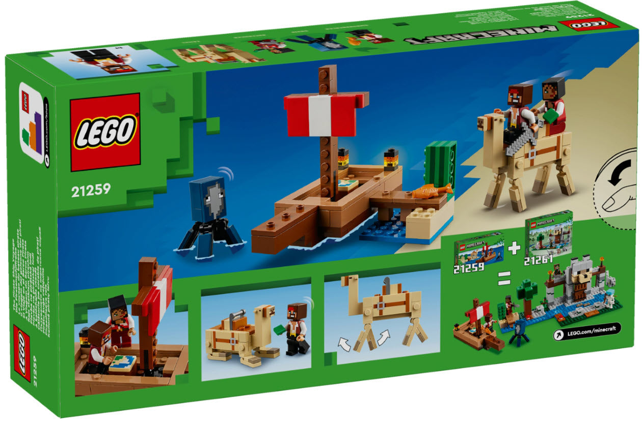 Box Rückseite: LEGO Minecraft 21259 Die Piratenschiffreise