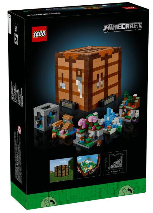 Box Rückseite: LEGO Minecraft 21265 Die Werkbank
