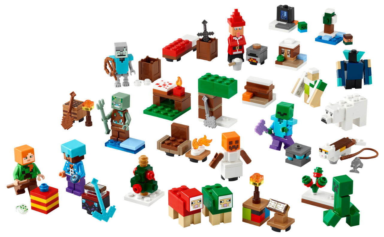 Inhalt: LEGO Minecraft 21280 Adventskalender 2025