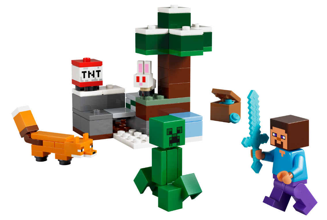 Inhalt: LEGO Minecraft 21583 Steves Abenteuer in der Taiga