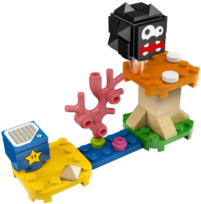 Inhalt: LEGO Super Mario 30389 Fuzzy & Pilz-Plattform – Erweiterungsset