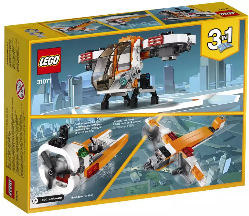 Box Rückansicht: LEGO Creator 31071 Forschungsdrohne