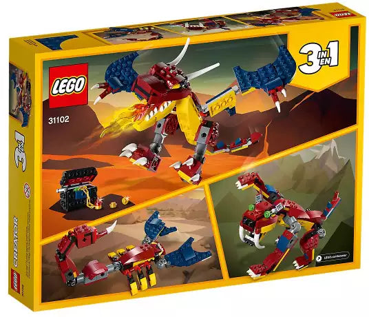 Box Rückseite: LEGO Creator 31102 Feuerdrache
