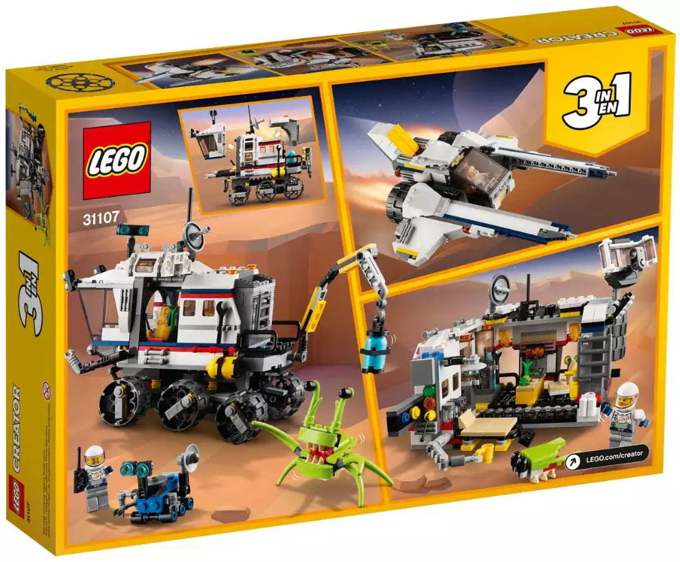 Box Rückseite: LEGO Creator 31107 Planeten Erkundungs-Rover