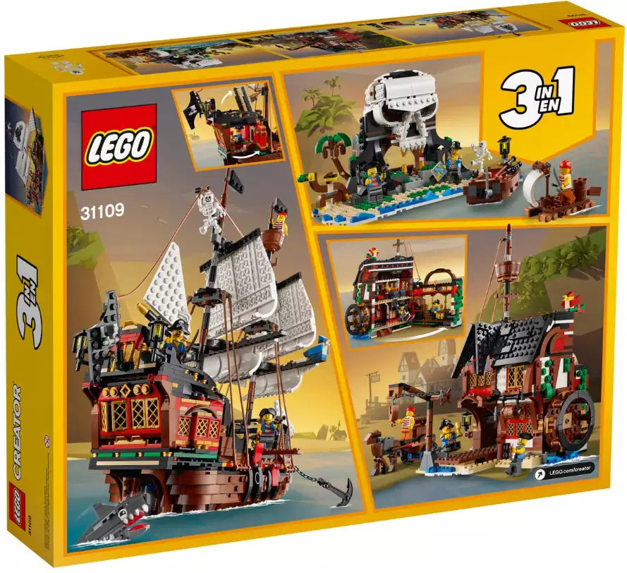 Box Rückseite: LEGO Creator 31109 Piratenschiff