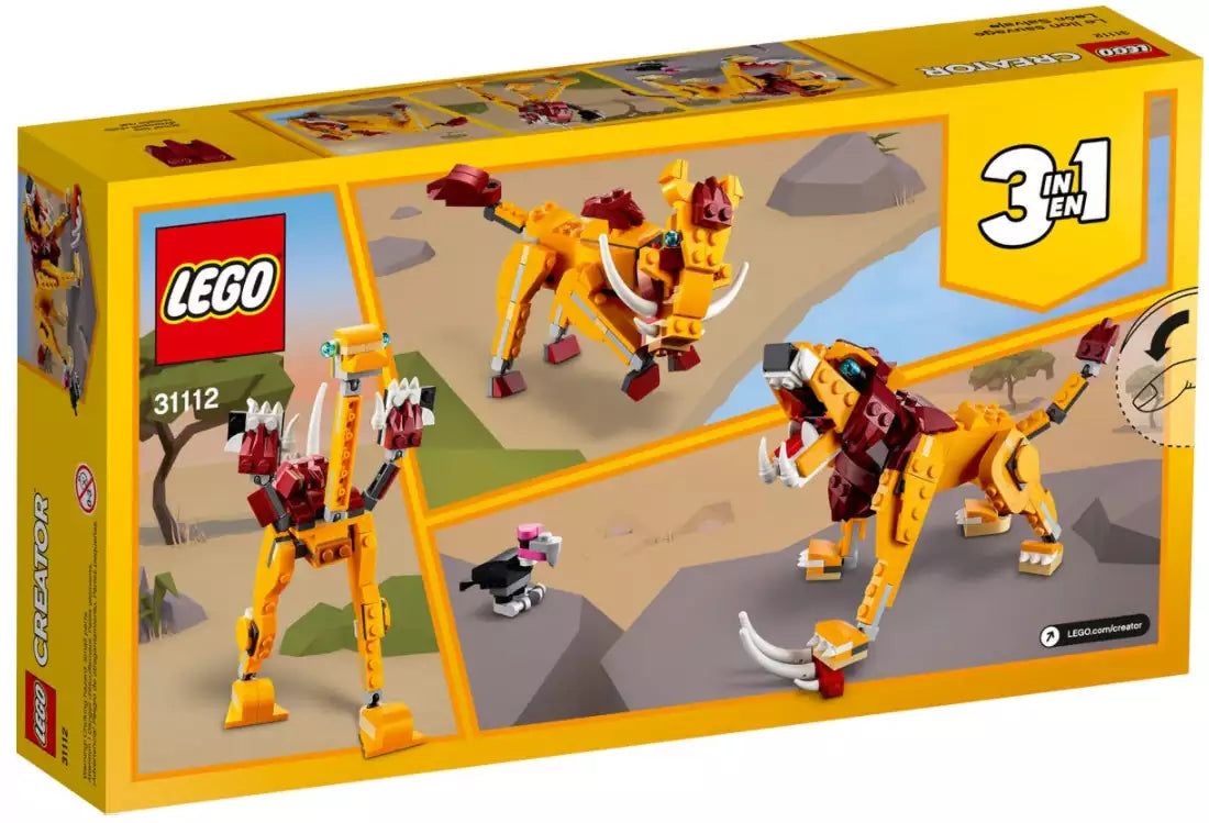 Box Rückseite: LEGO Creator 31112 Wilder Löwe