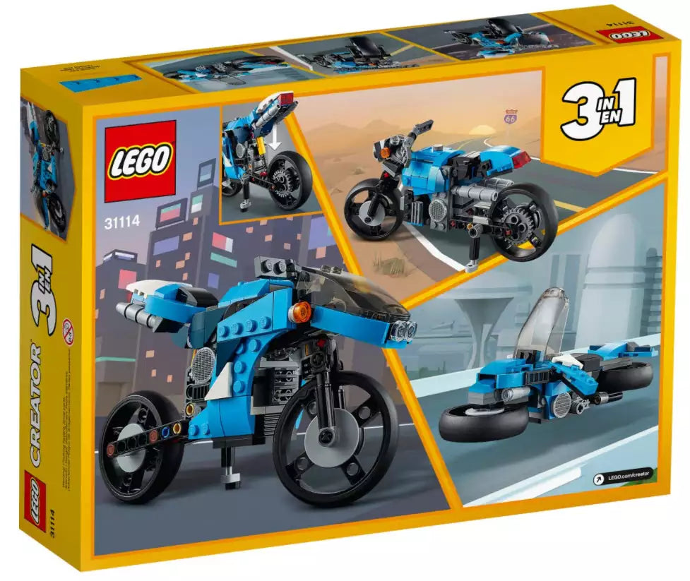 Box Rückseite: LEGO Creator 31114 Geländemotorrad