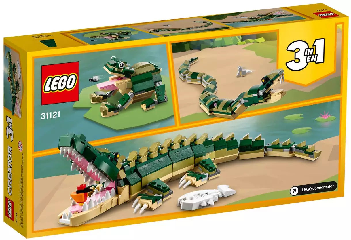 Box Rückansicht: LEGO Creator 31121 Krokodil