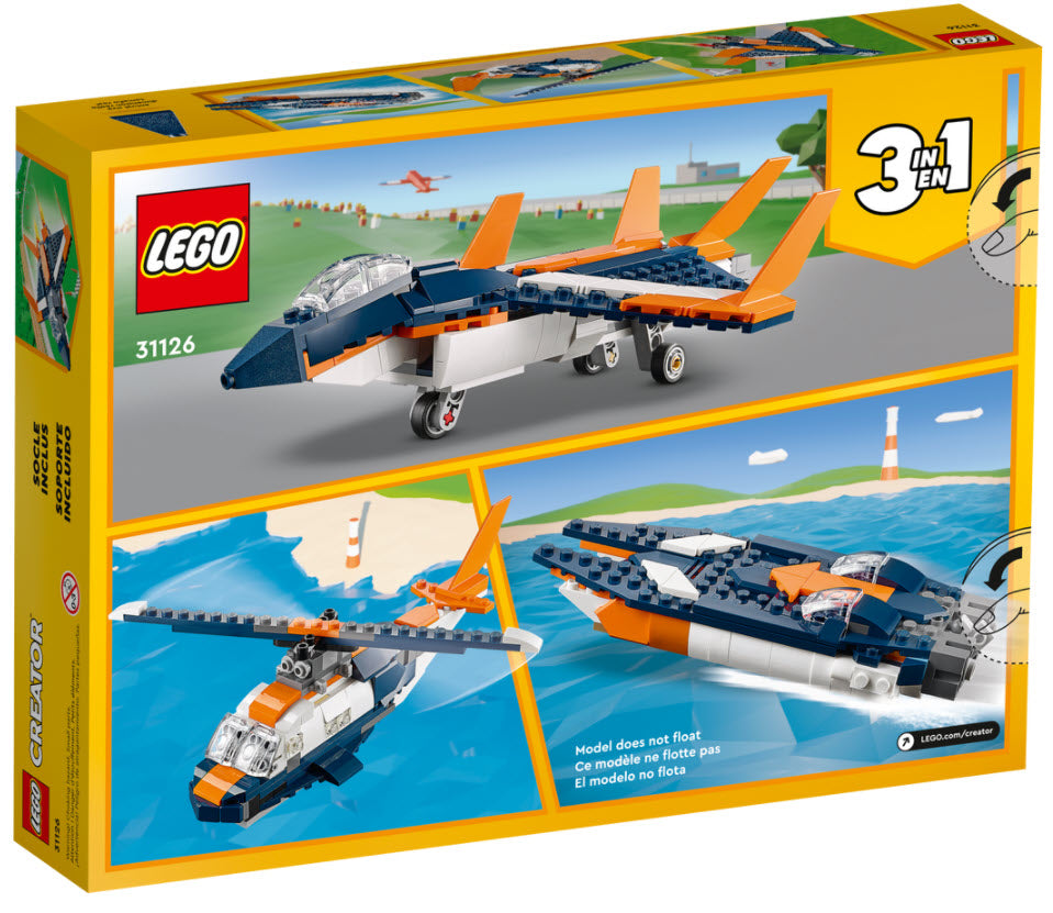 Box Rückseite: LEGO Creator 31126 Überschalljet