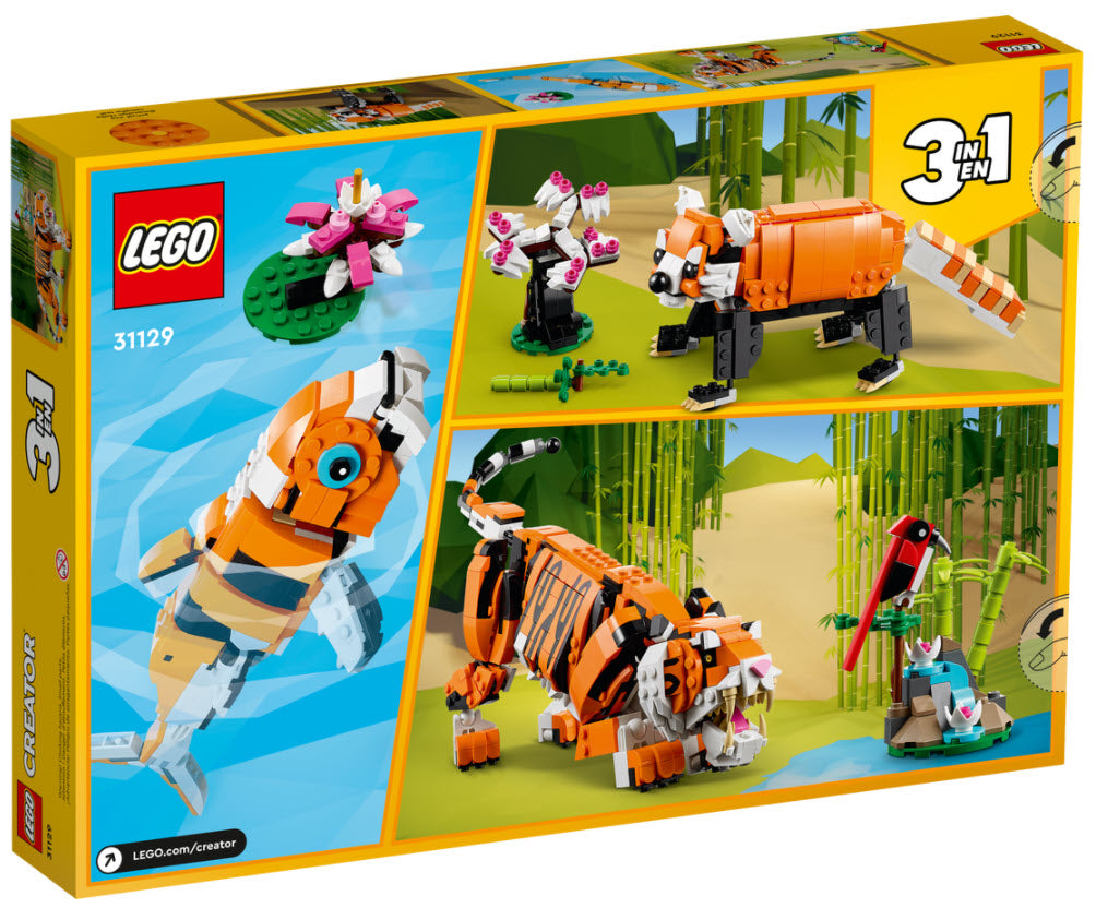 Box Rückseite: LEGO Creator 31129 Majestätischer Tiger