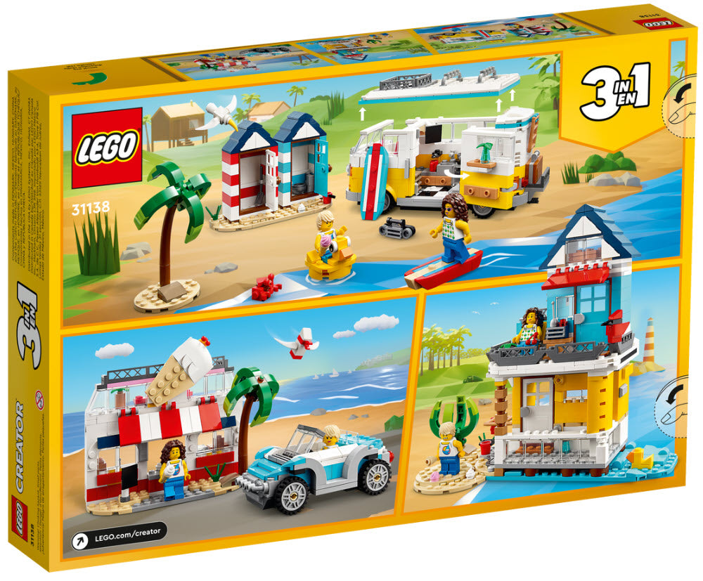 Box Rückseite: LEGO Creator 31138 Strandcampingbus