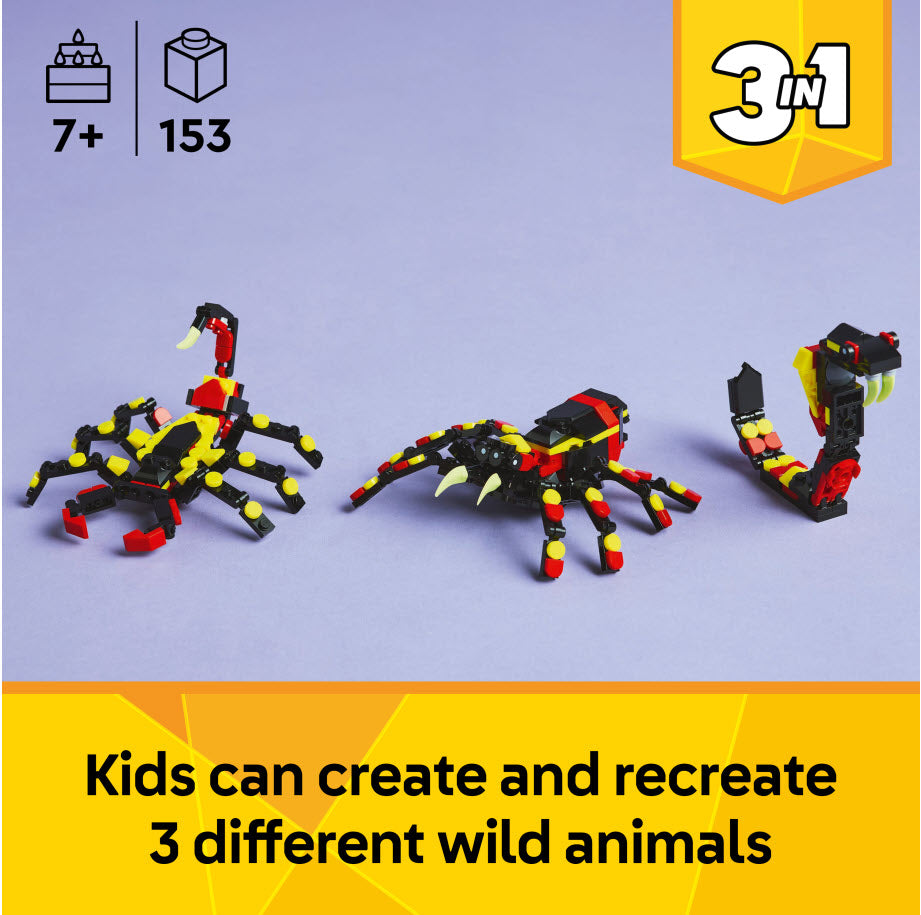 3-in-1 Modelle: LEGO Creator 31159 Wilde Tiere: Überraschungsspinne