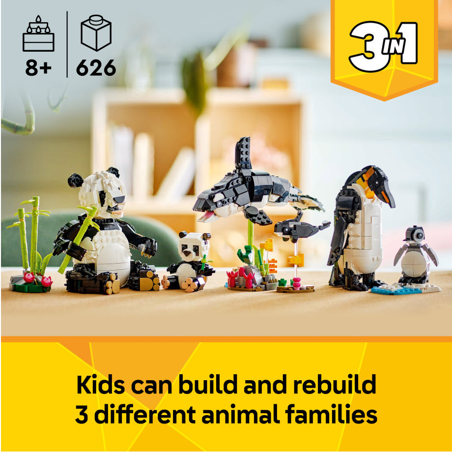 3-in-1 Modelle: LEGO Creator 31165 Wilde Tiere: Pandafamilie