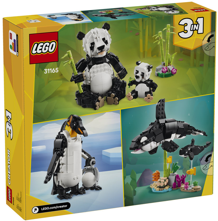 Box Rückseite: LEGO Creator 31165 Wilde Tiere: Pandafamilie