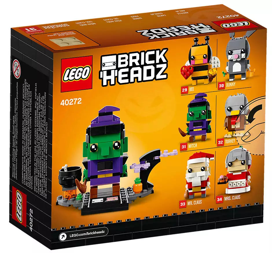 Box Rückansicht: LEGO Brickheadz 40272 Halloween-Hexe