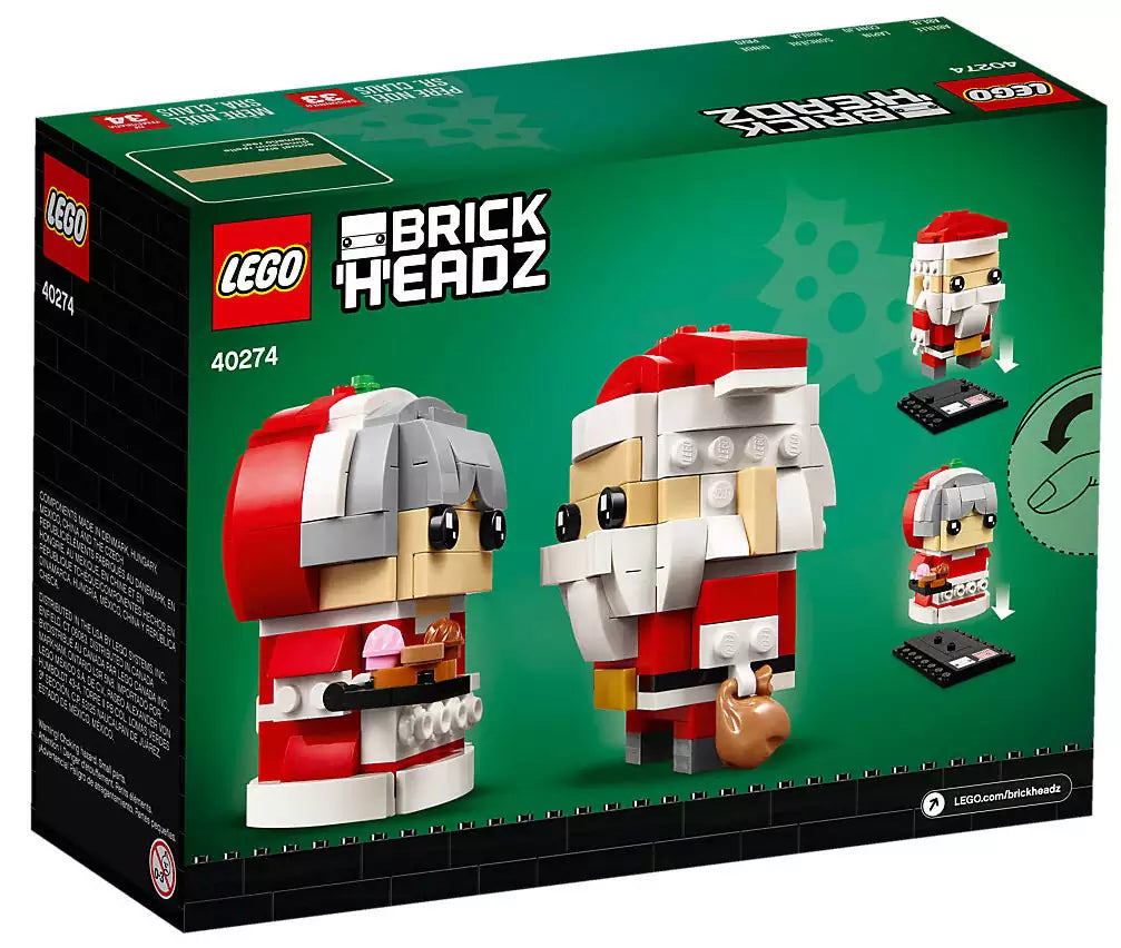 Box Rückansicht: LEGO Brickheadz 40274 Herr und Frau Weihnachtsmann
