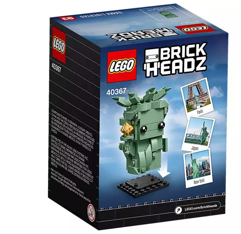 Box Rückansicht: LEGO Brickheadz 40367 Freiheitsstatue