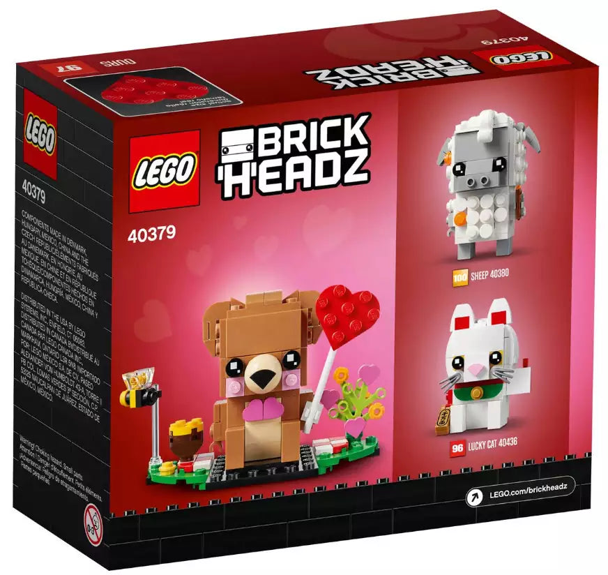 Box Rückansicht: LEGO Brickheadz 40379 Valentinstag-Bär
