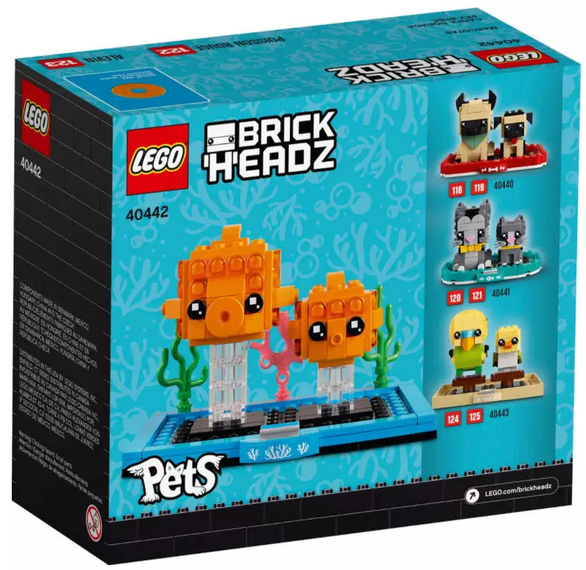 Box Rückansicht: LEGO Brickheadz 40442 Goldfisch