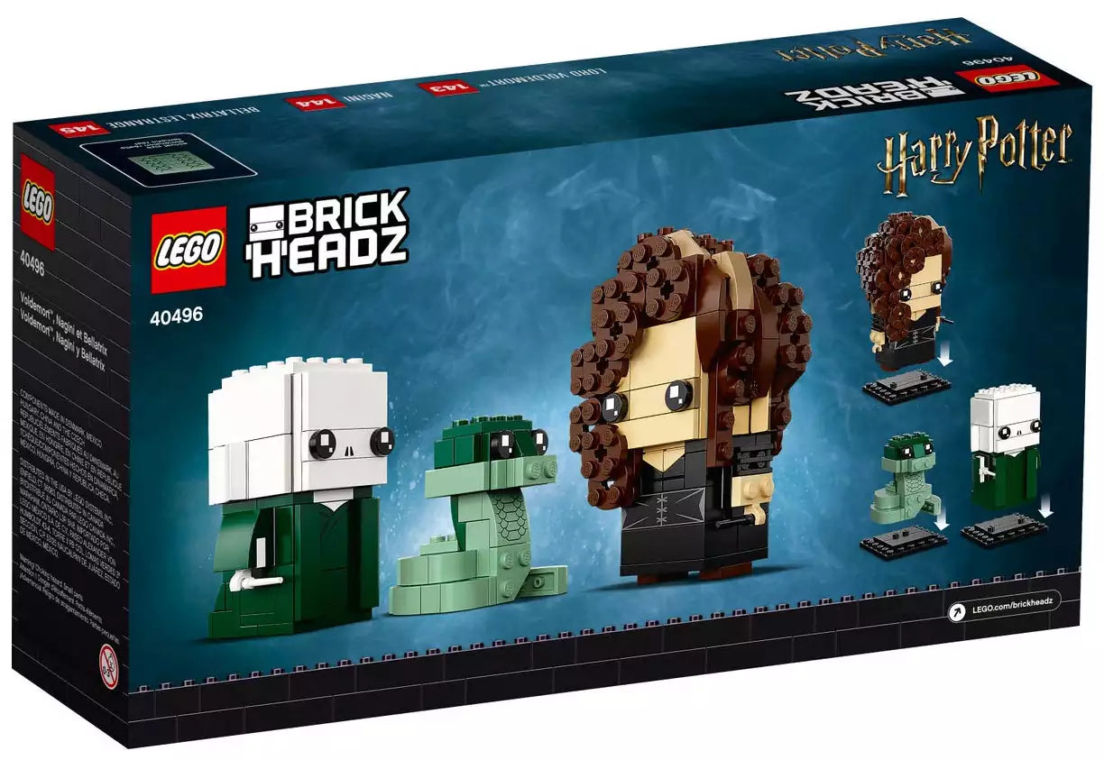Box Rückansicht: LEGO BrickHeadz 40496 Voldemort, Nagini & Bellatrix
