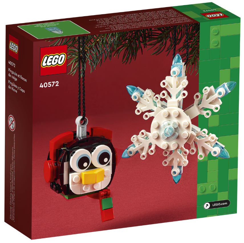 Box Rückansicht: LEGO 40572 Pinguin mit Schneeflocke