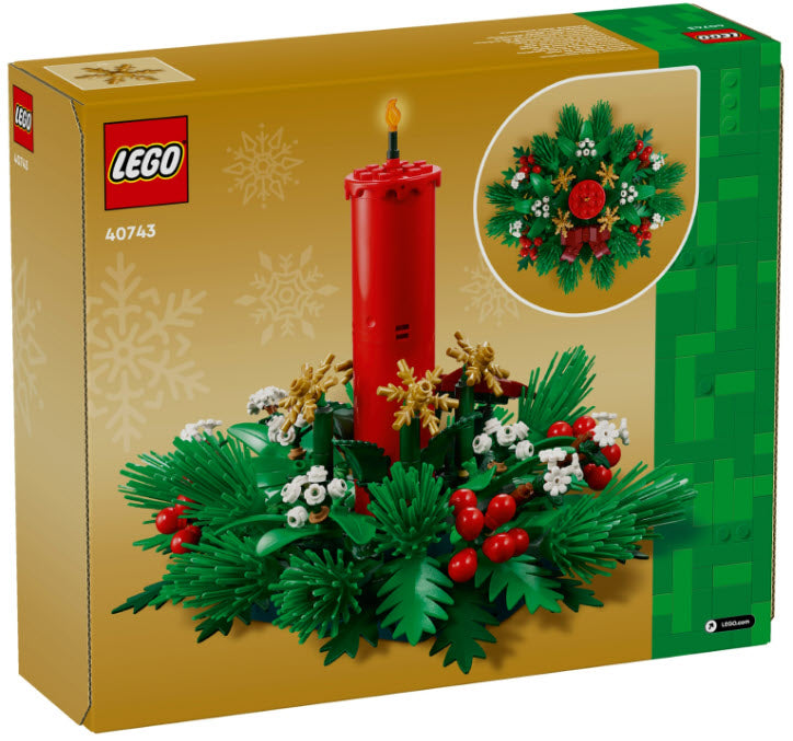 Box Rückseite: LEGO 40743 Weihnachtsgesteck