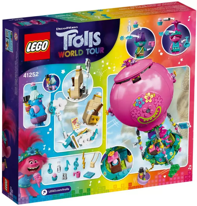 Box Rückansicht: LEGO Trolls 41252 Poppys Heißluftballon