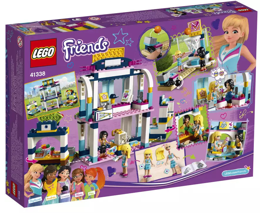 Box Rückansicht: LEGO Friends 41338 Stephanies Sportstadion