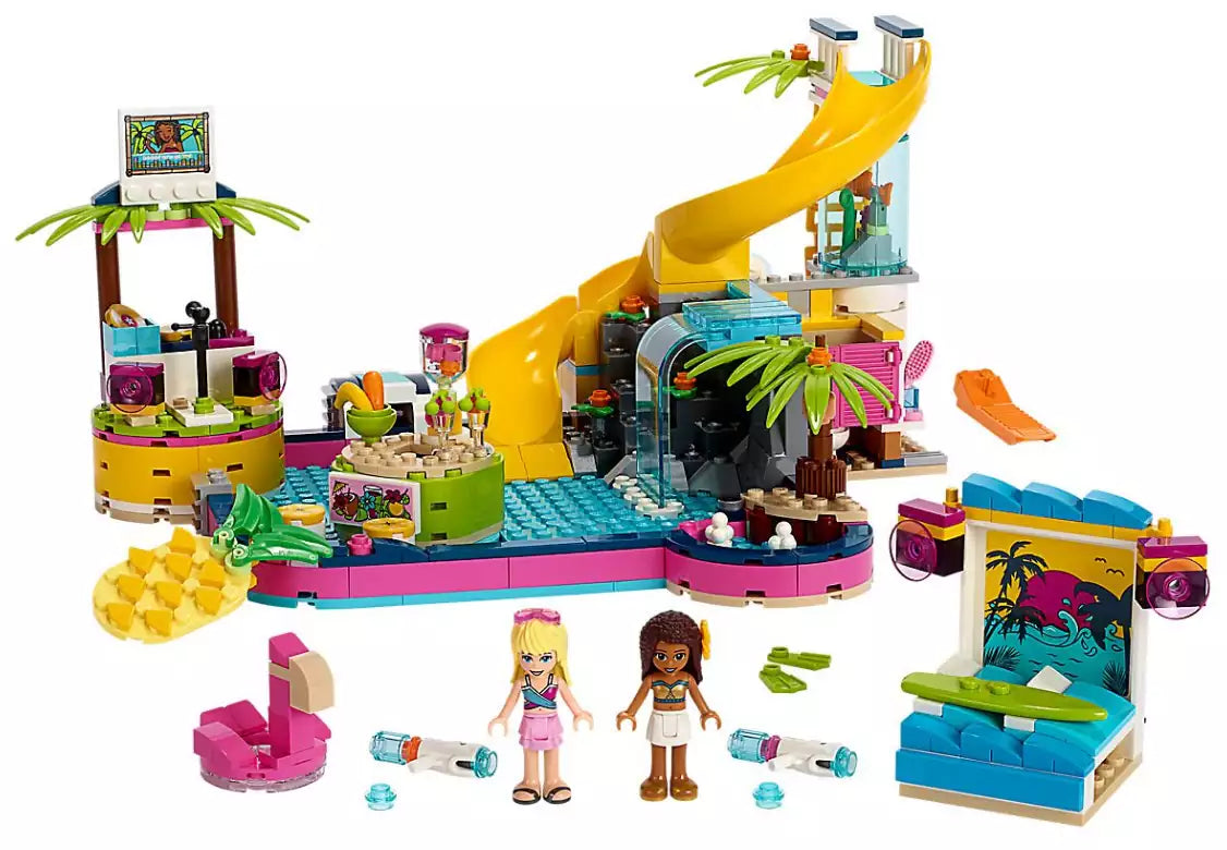 Inhalt: LEGO Friends 41374 Andreas Pool-Party